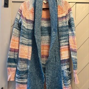 Sundance Multi Color Open Cardigan Duster Sweater